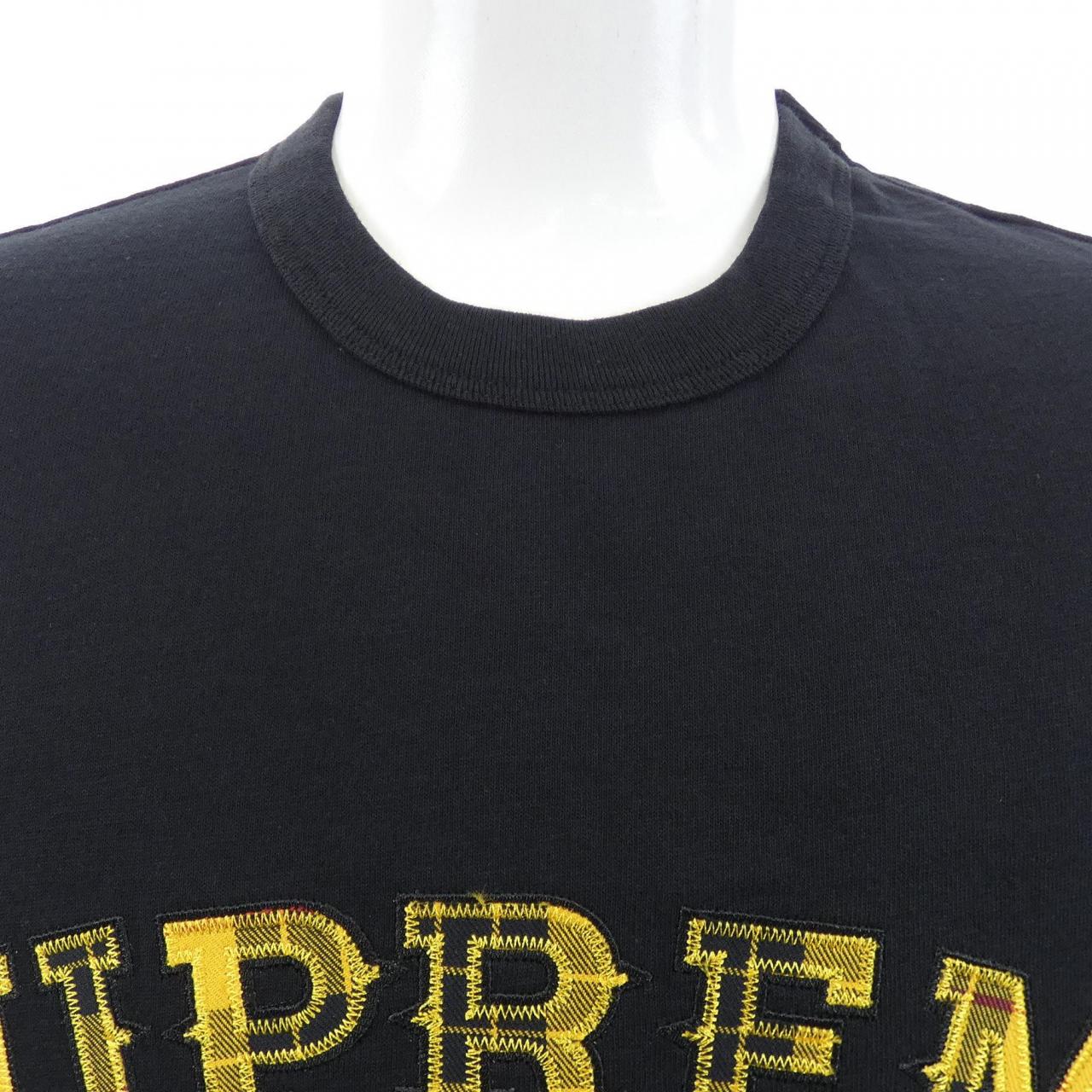 シュプリーム PLAID APPLIQUE コットンTシャツ