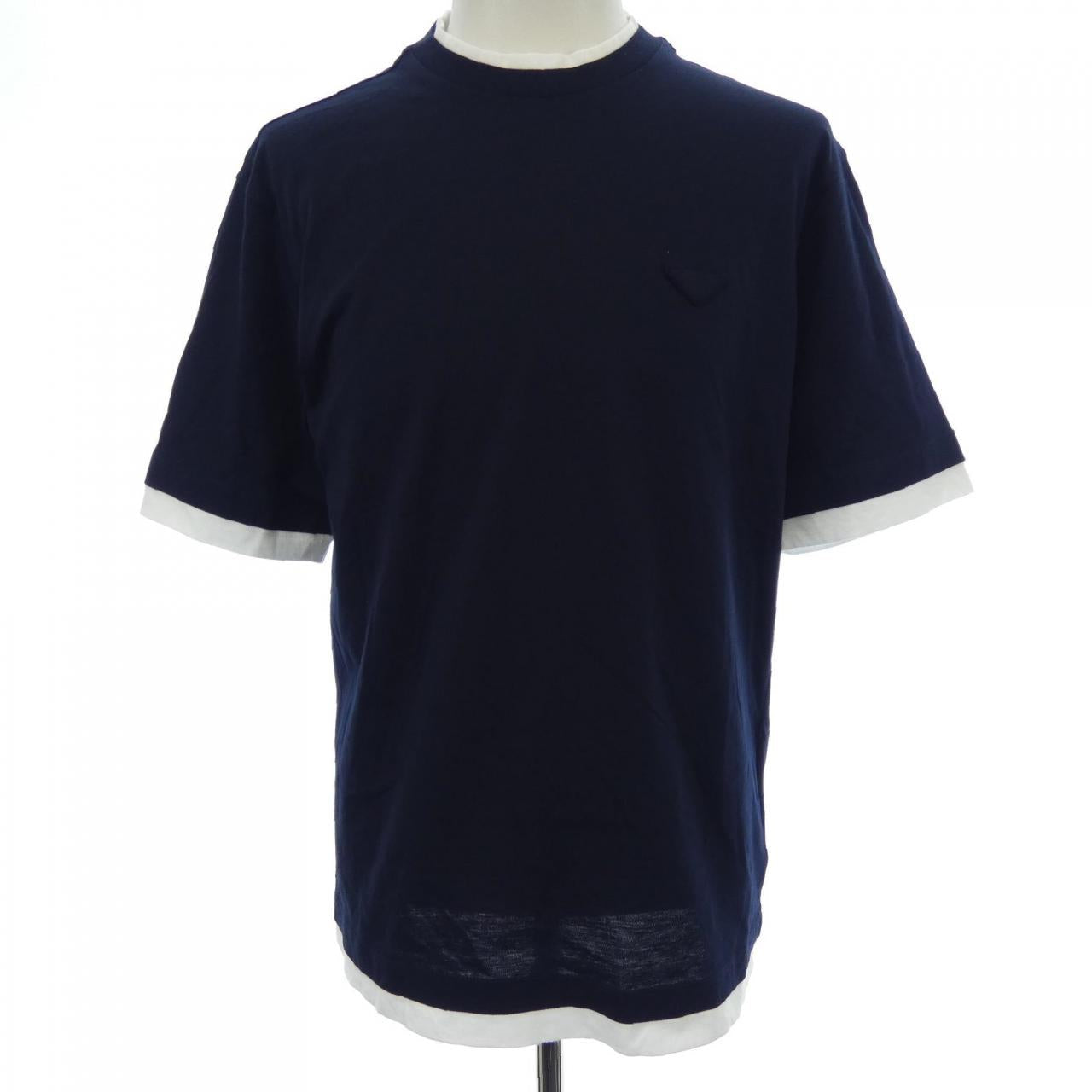 プラダ トライアングルロゴ コットンTシャツ