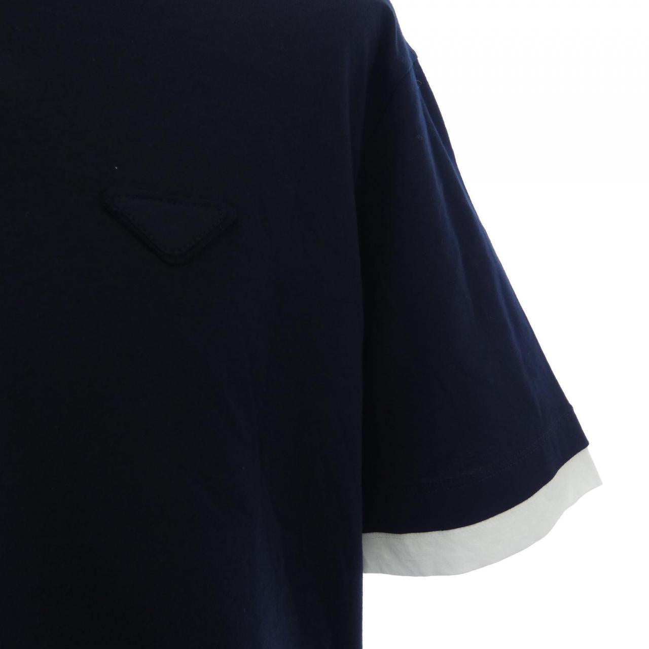プラダ トライアングルロゴ コットンTシャツ