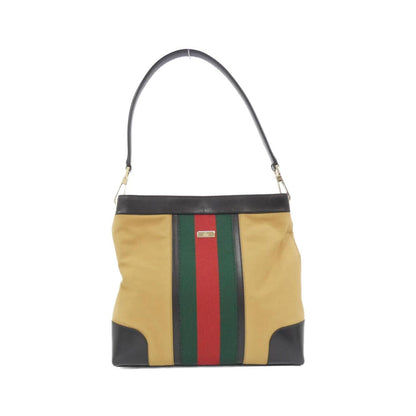 グッチ キャンバス レザー ショルダーバッグ