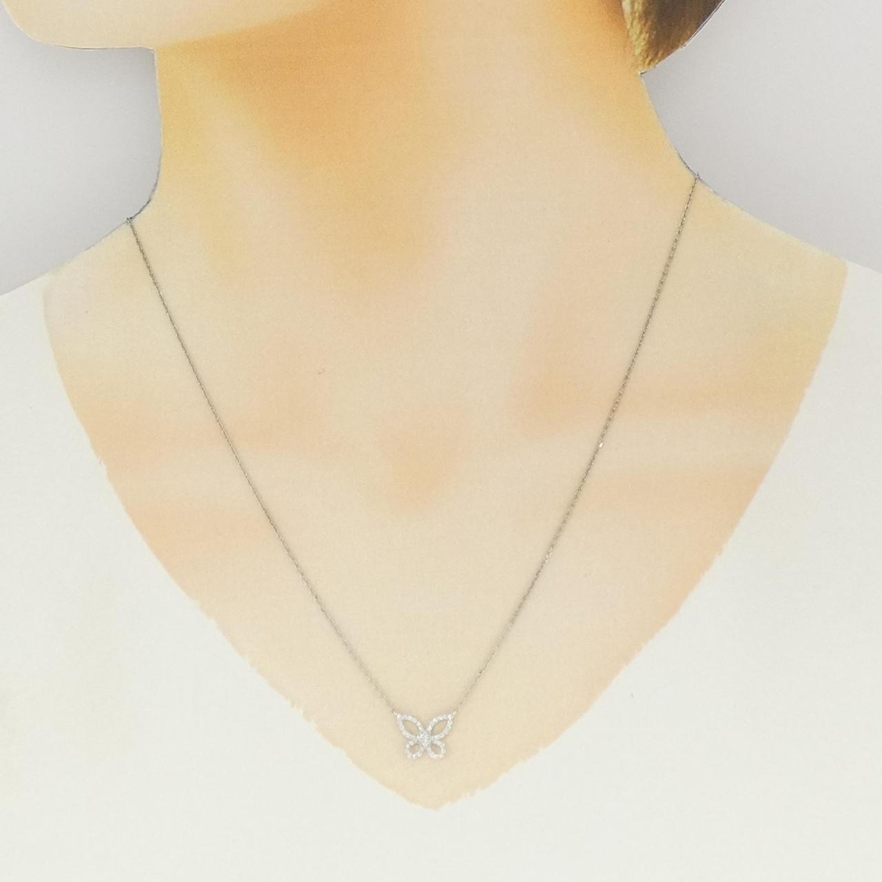 グラフ ミニバタフライシルエット 18Kホワイトゴールド ダイヤモンド ネックレス