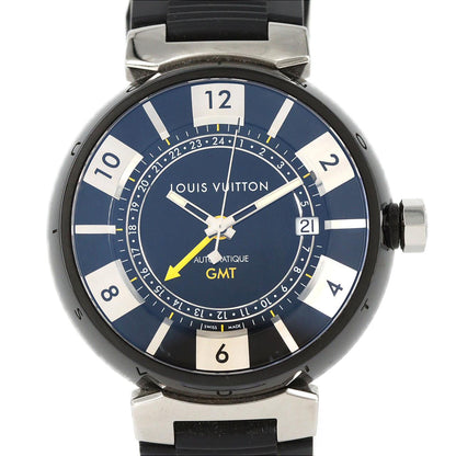 ルイヴィトン タンブール イン ブラック GMT ステンレススチール 腕時計