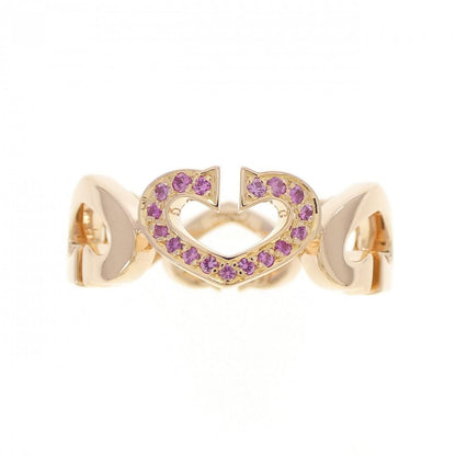 カルティエ Cハート 18Kピンクゴールド サファイア リング 15号