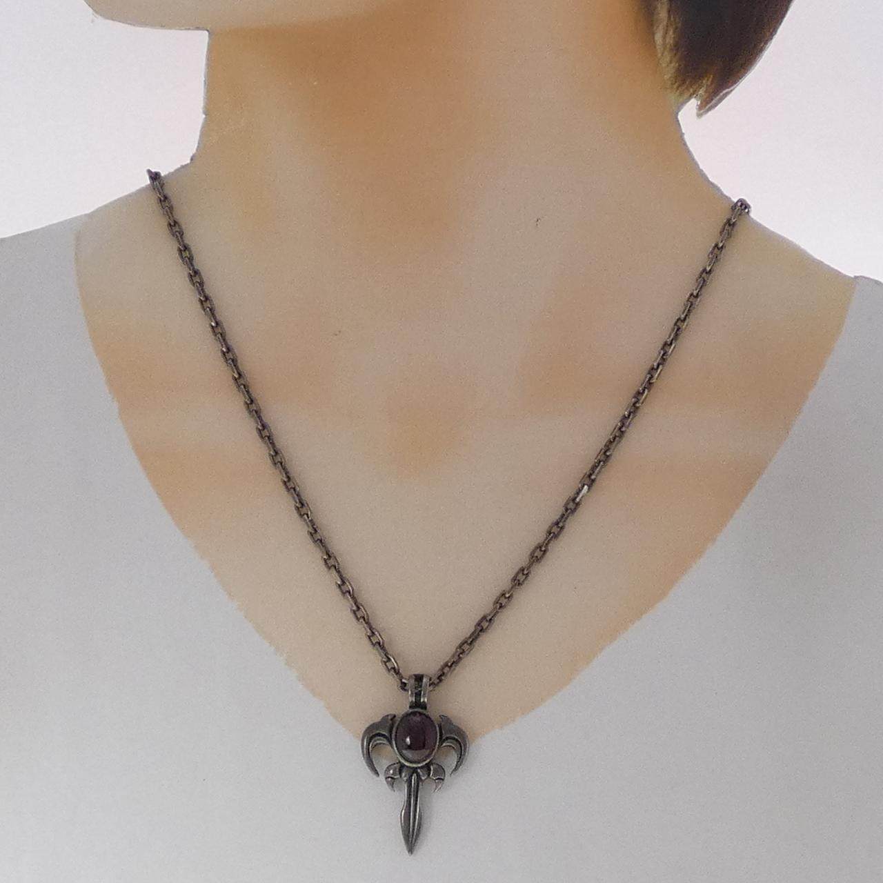 925シルバーガーネットネックレス