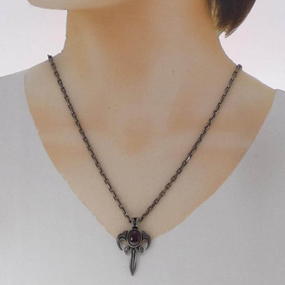 925シルバーガーネットネックレス