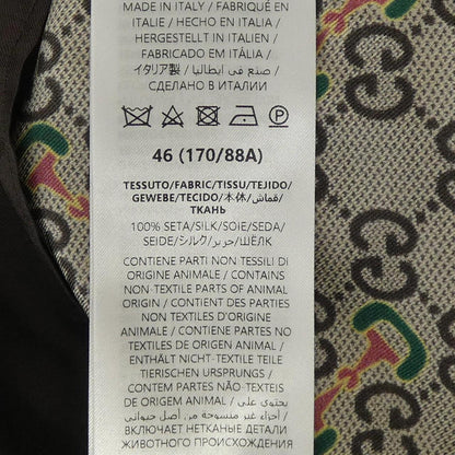 グッチ GGホースビット プリント シルクツイルシャツ