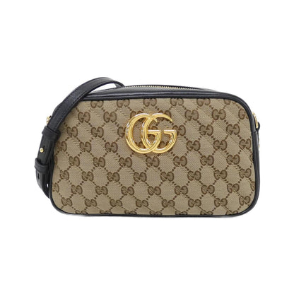 グッチ GGマーモント GGキャンバス レザー ショルダーバッグ