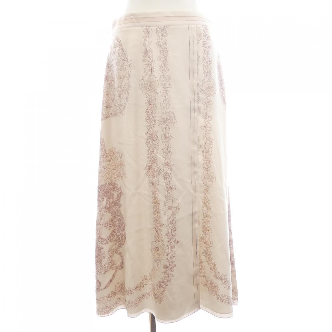 エルメス BRIDES DE GALA EN FLEURS ESQUISSE シルクスカート