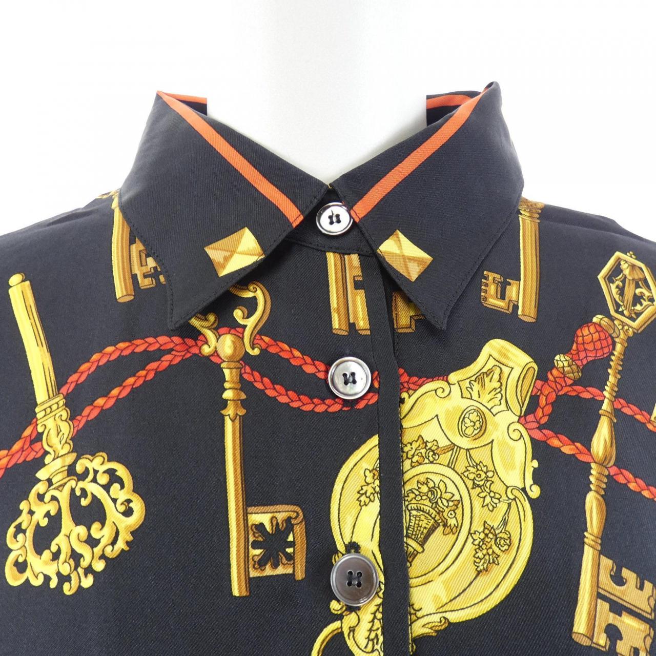 エルメス LES CLES シルク コットンカシミヤ トップス
