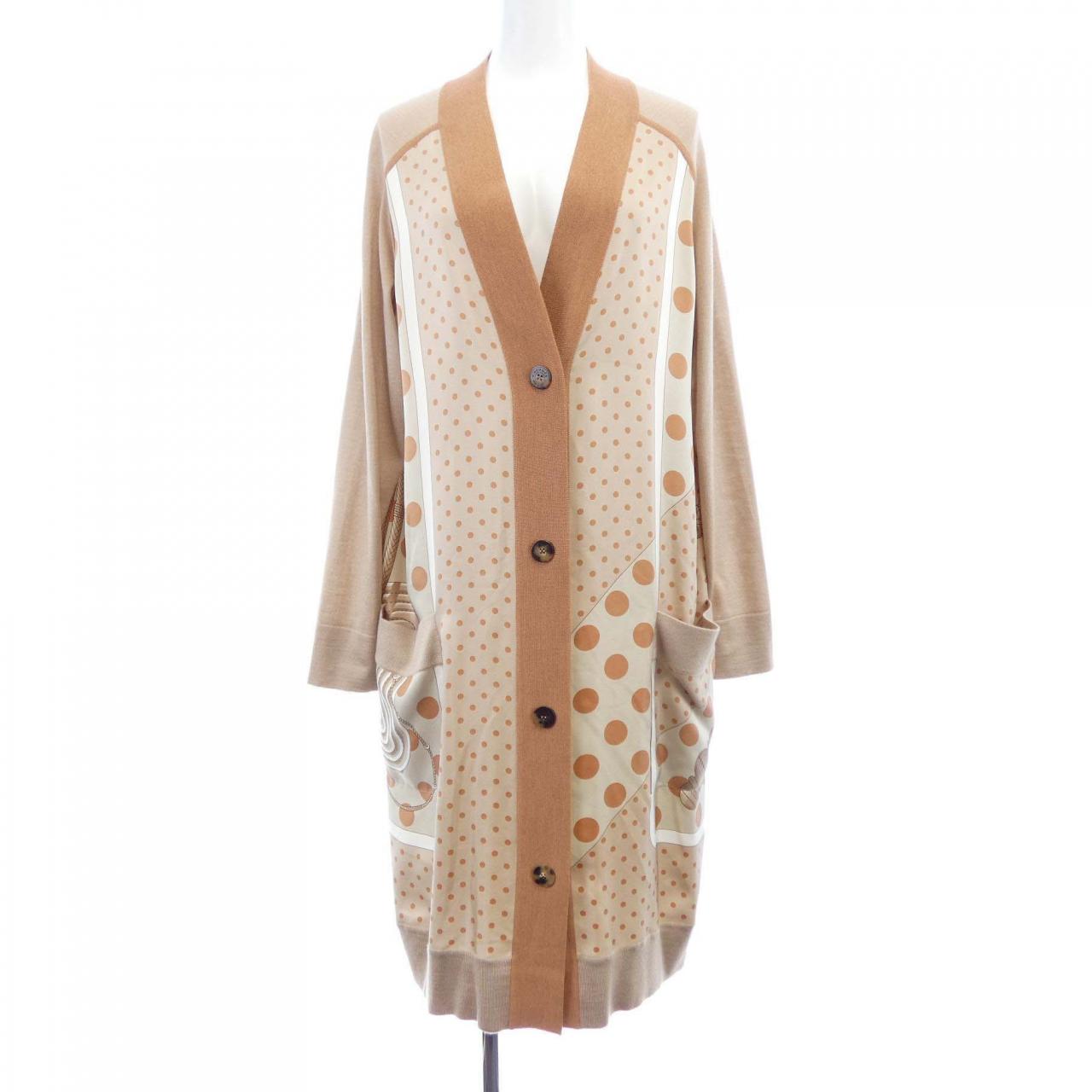 エルメス CLIC CLAC A POIS シルクカシミヤカーディガン