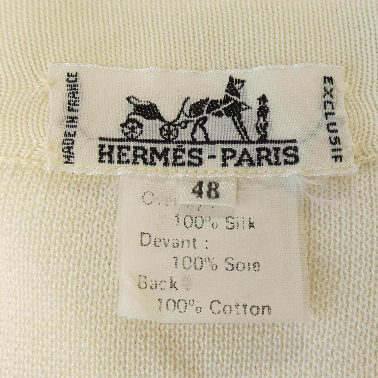 エルメス CUIRS DU DESERT シルクコットンカーディガン