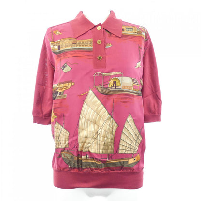 エルメス JUNQUES ET SAMPANS シルクポロシャツ
