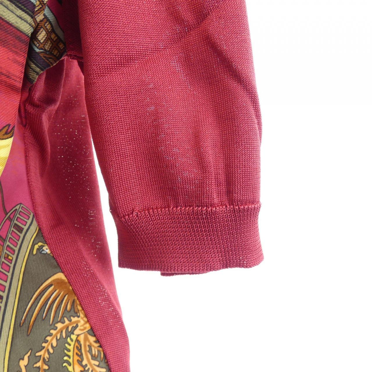 エルメス JUNQUES ET SAMPANS シルクポロシャツ