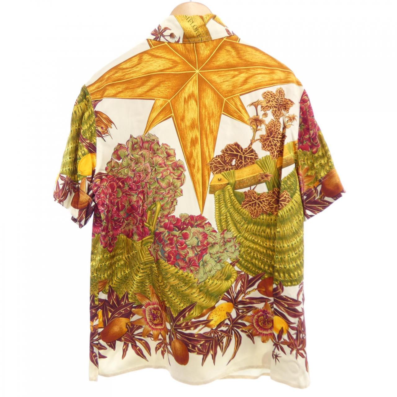 エルメス PASSIFLORES シルクシャツ40