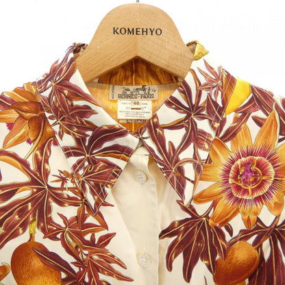 エルメス PASSIFLORES シルクシャツ40