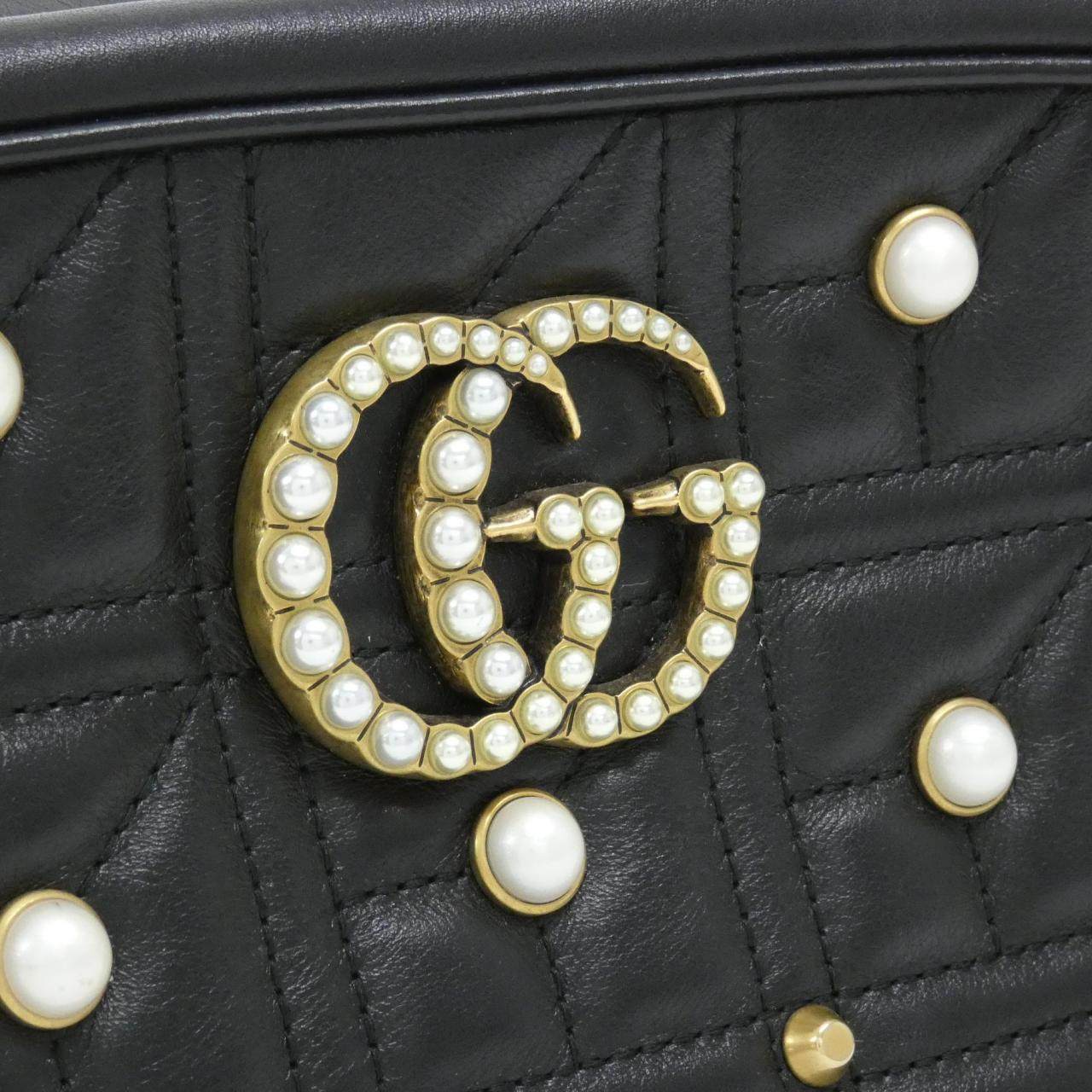 グッチ GGマーモント レザーショルダーバッグ