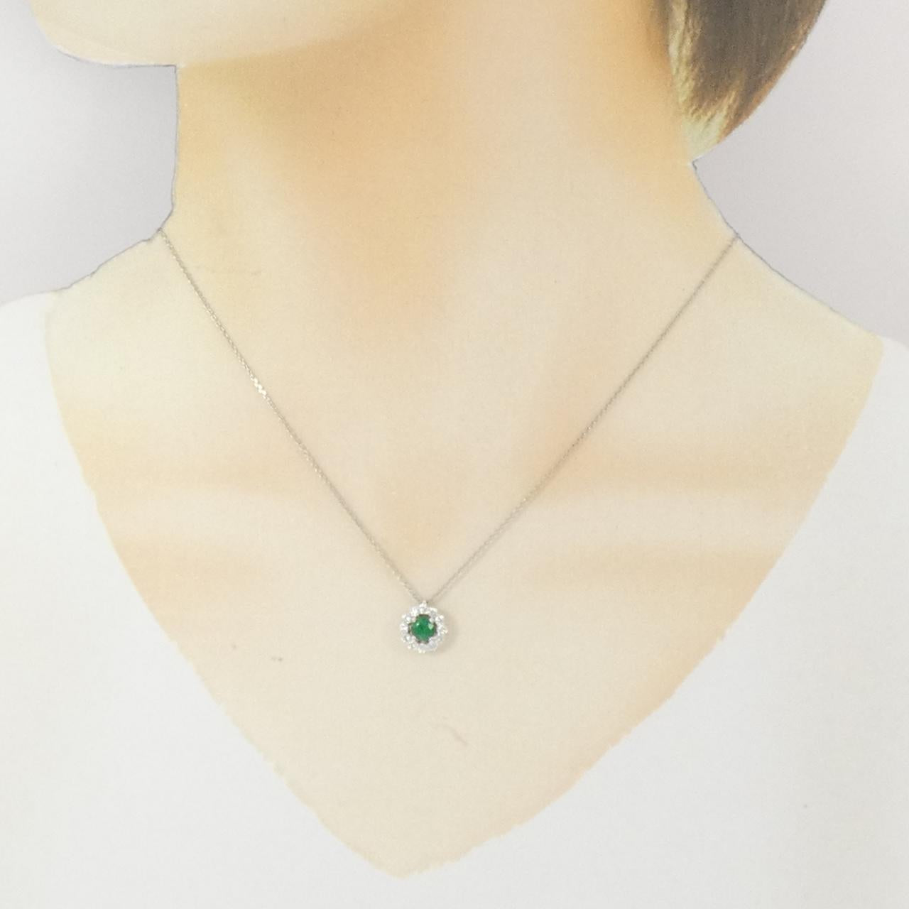 プラチナ950 プラチナ850 エメラルド ダイヤモンド ネックレス