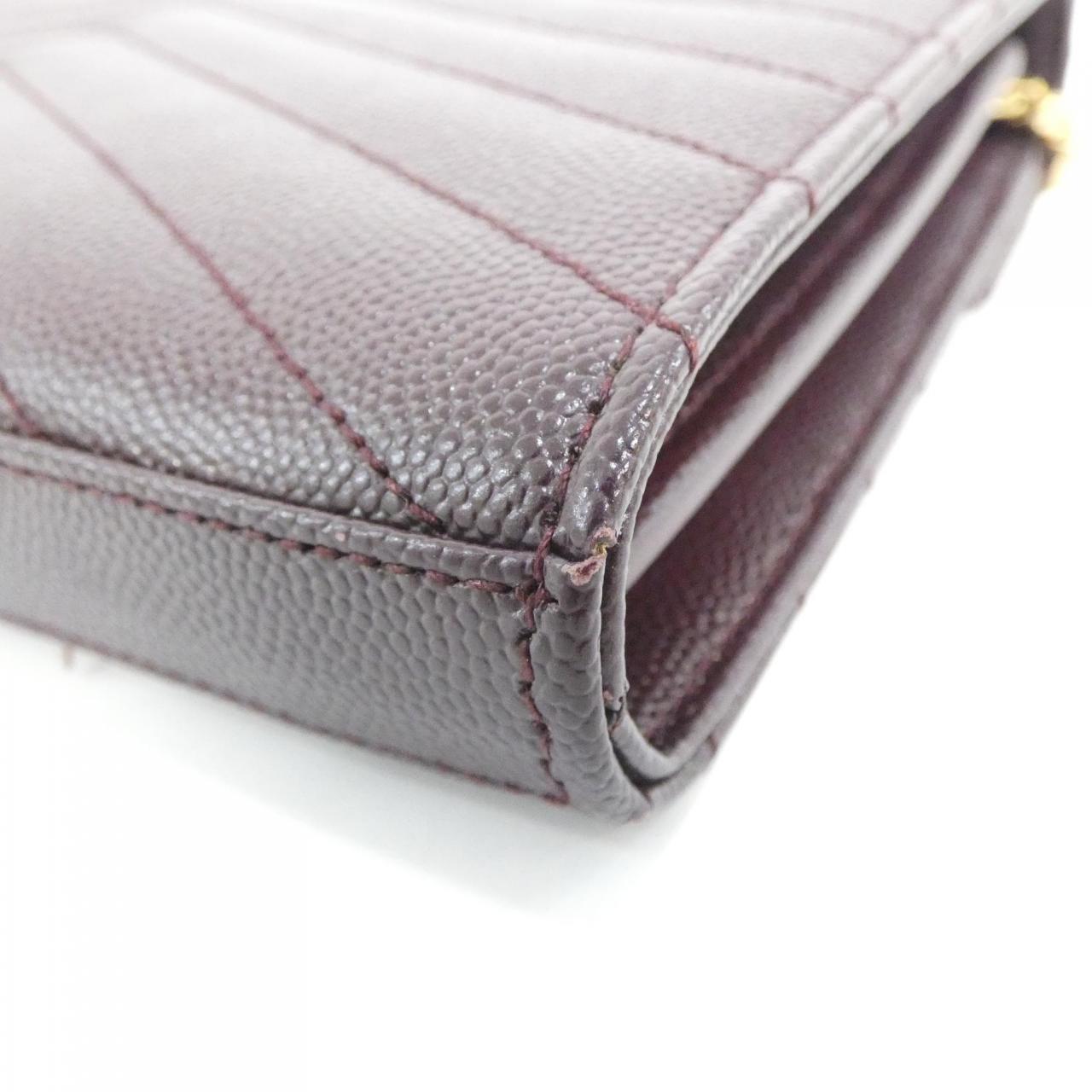 イヴサンローラン CASSANDRA CLASSIC CHAIN WALLET カーフ 財布