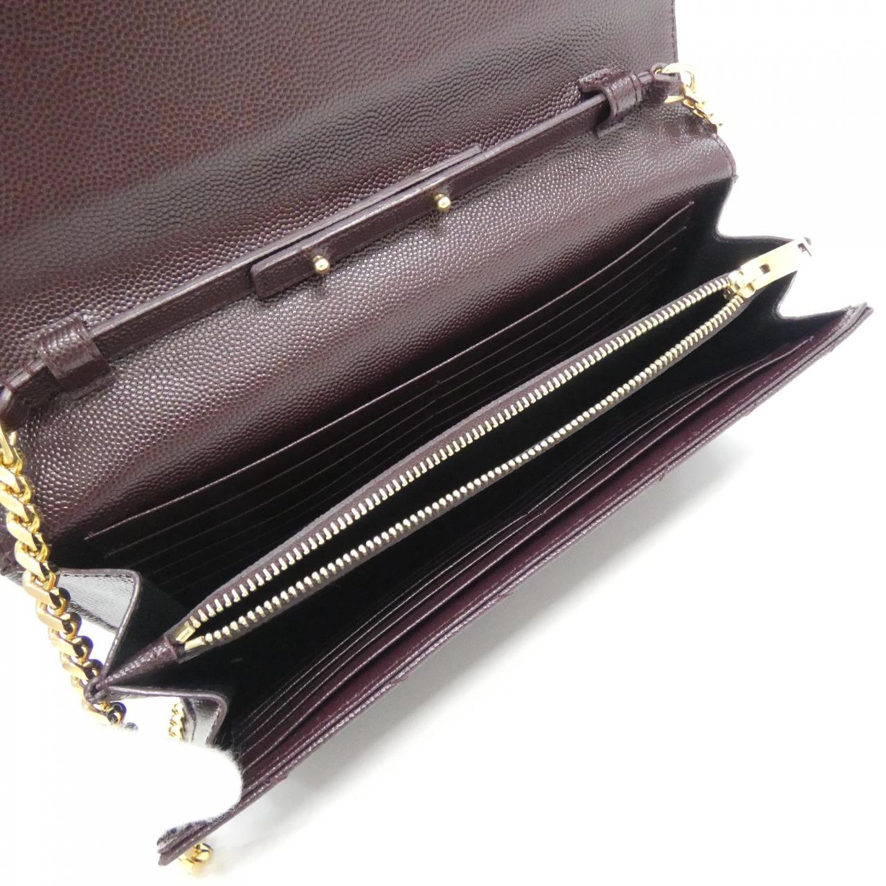 イヴサンローラン CASSANDRA CLASSIC CHAIN WALLET カーフ 財布