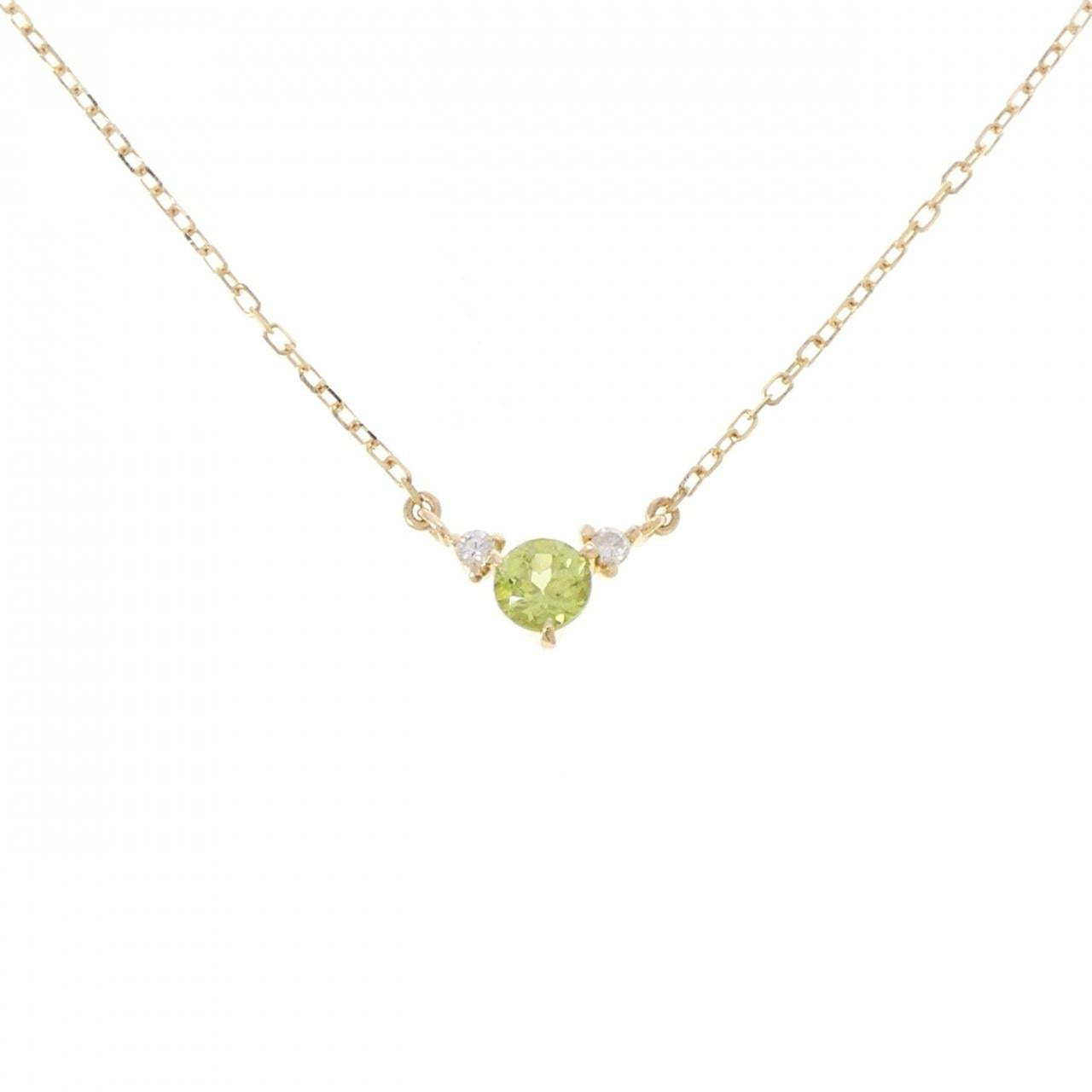 ヨンドシー Au750 ペリドット ダイヤモンドネックレス