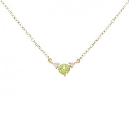 ヨンドシー Au750 ペリドット ダイヤモンドネックレス