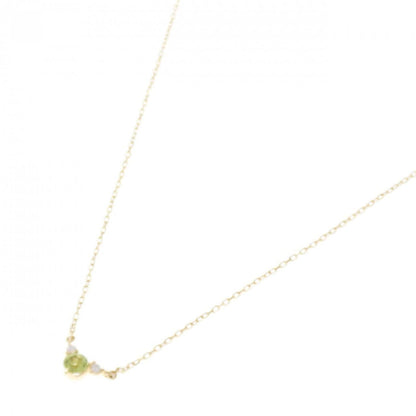 ヨンドシー Au750 ペリドット ダイヤモンドネックレス