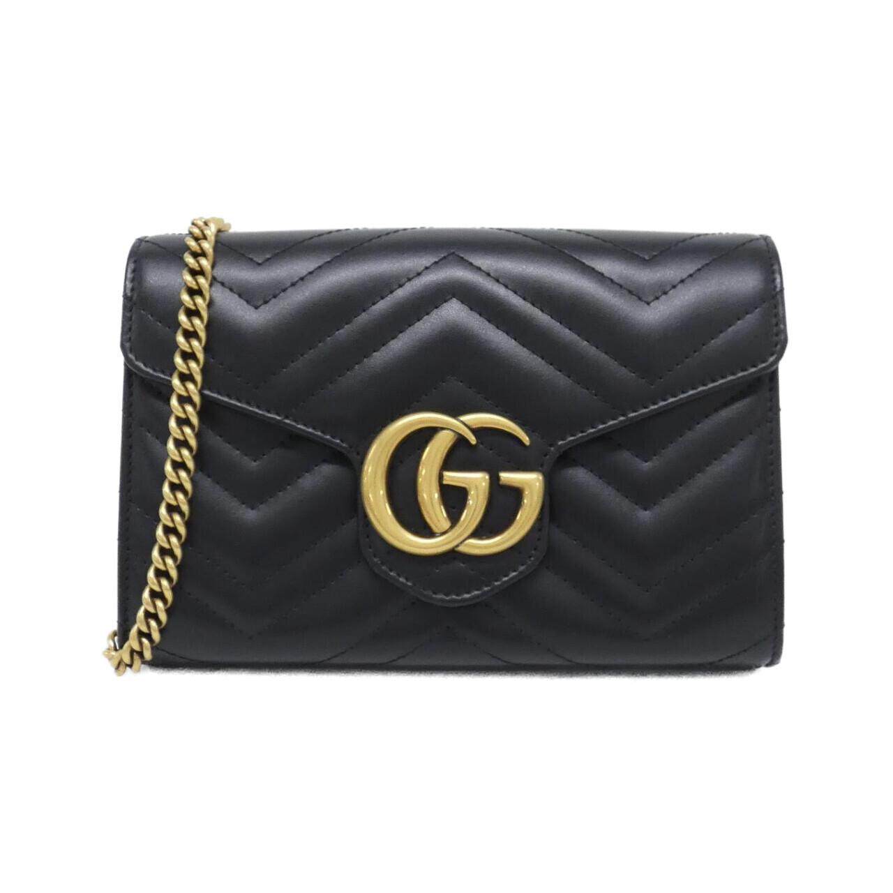 グッチ GGマーモント レザーショルダーバッグ