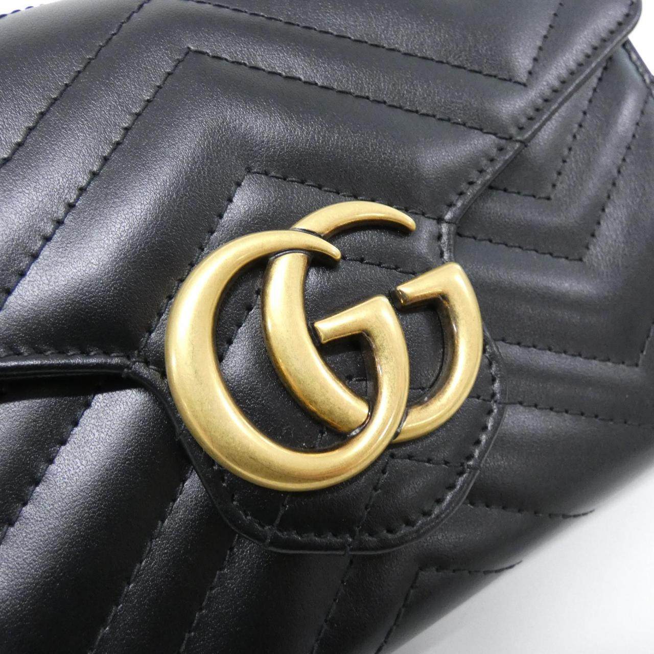 グッチ GGマーモント レザーショルダーバッグ