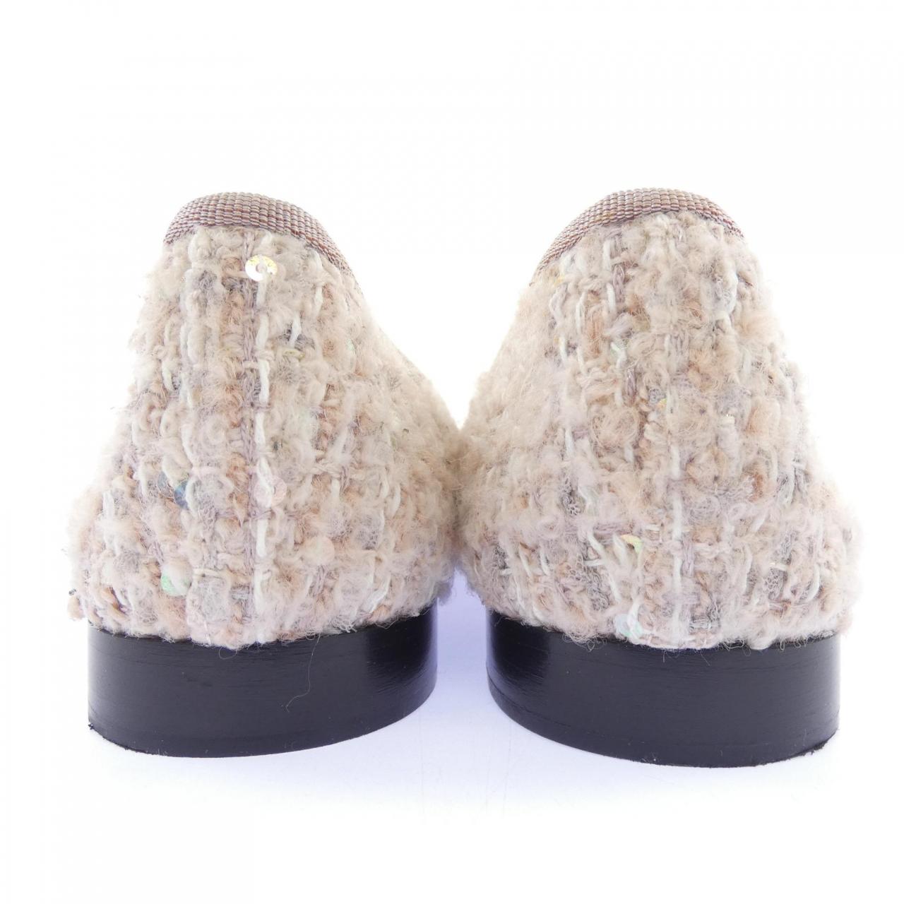 シャネル BALLET FLATS グリッターツイードフラットシューズ