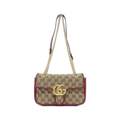 グッチ GGマーモント GGキャンバス レザー ショルダーバッグ