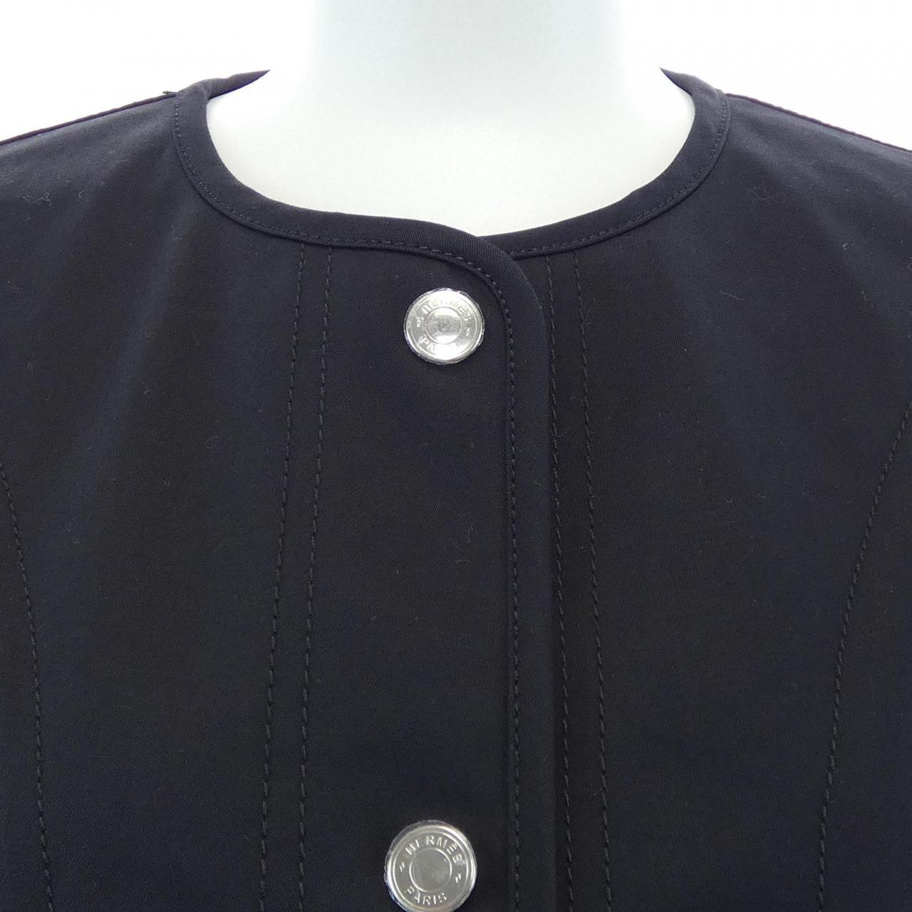 エルメス JACKET WITH EQUESTRIAN DETAILS ノーカラージャケット