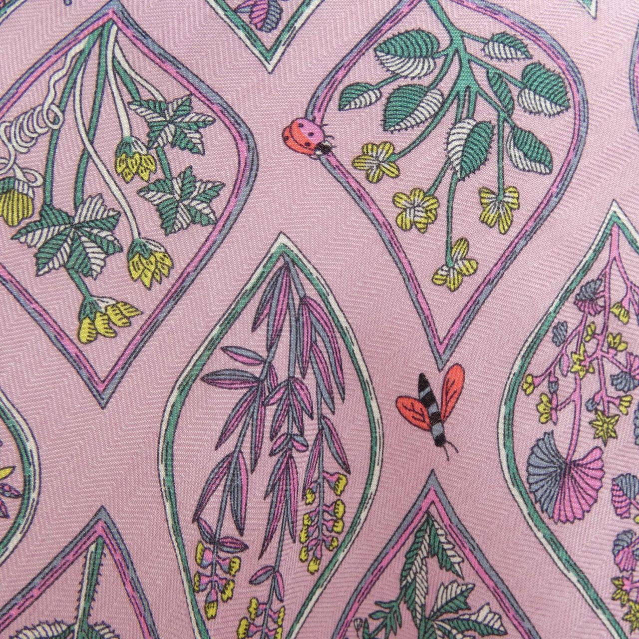 エルメス PLANTES OFFICINALES シルクカシミヤ ショール