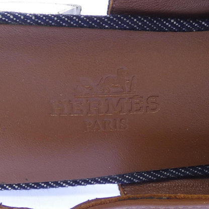 エルメス アンフィニミニチュアパリバックル デニム カーフ パンプス
