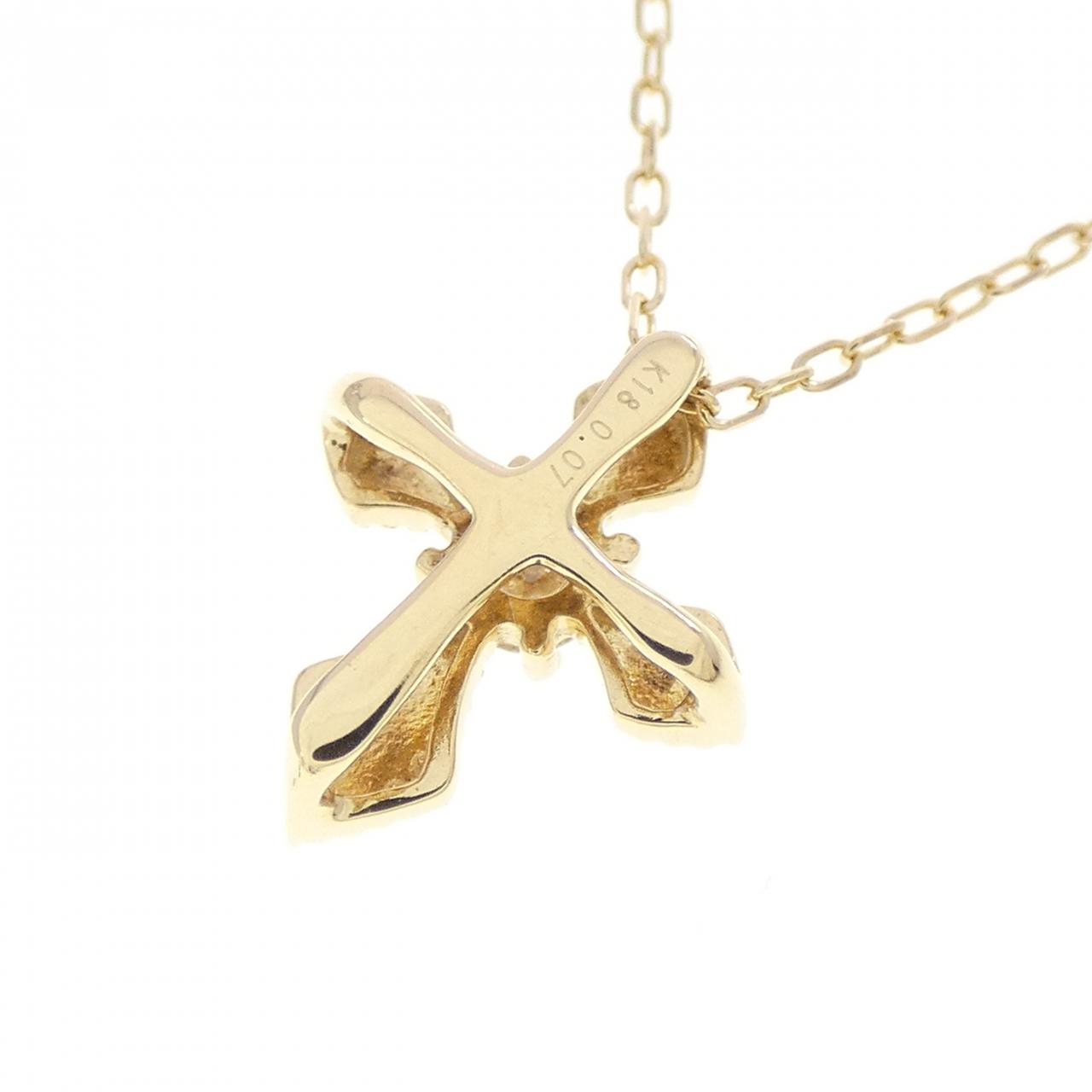 Au750 クロス ダイヤモンドネックレス