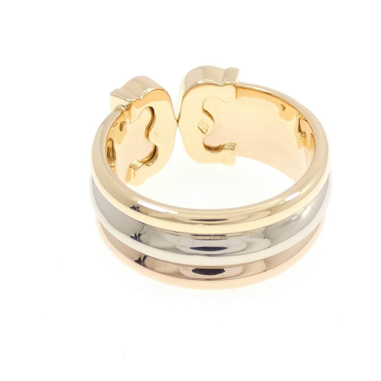 カルティエ 2Cラージ トリニティゴールド ダイヤモンドリング 15.5号
