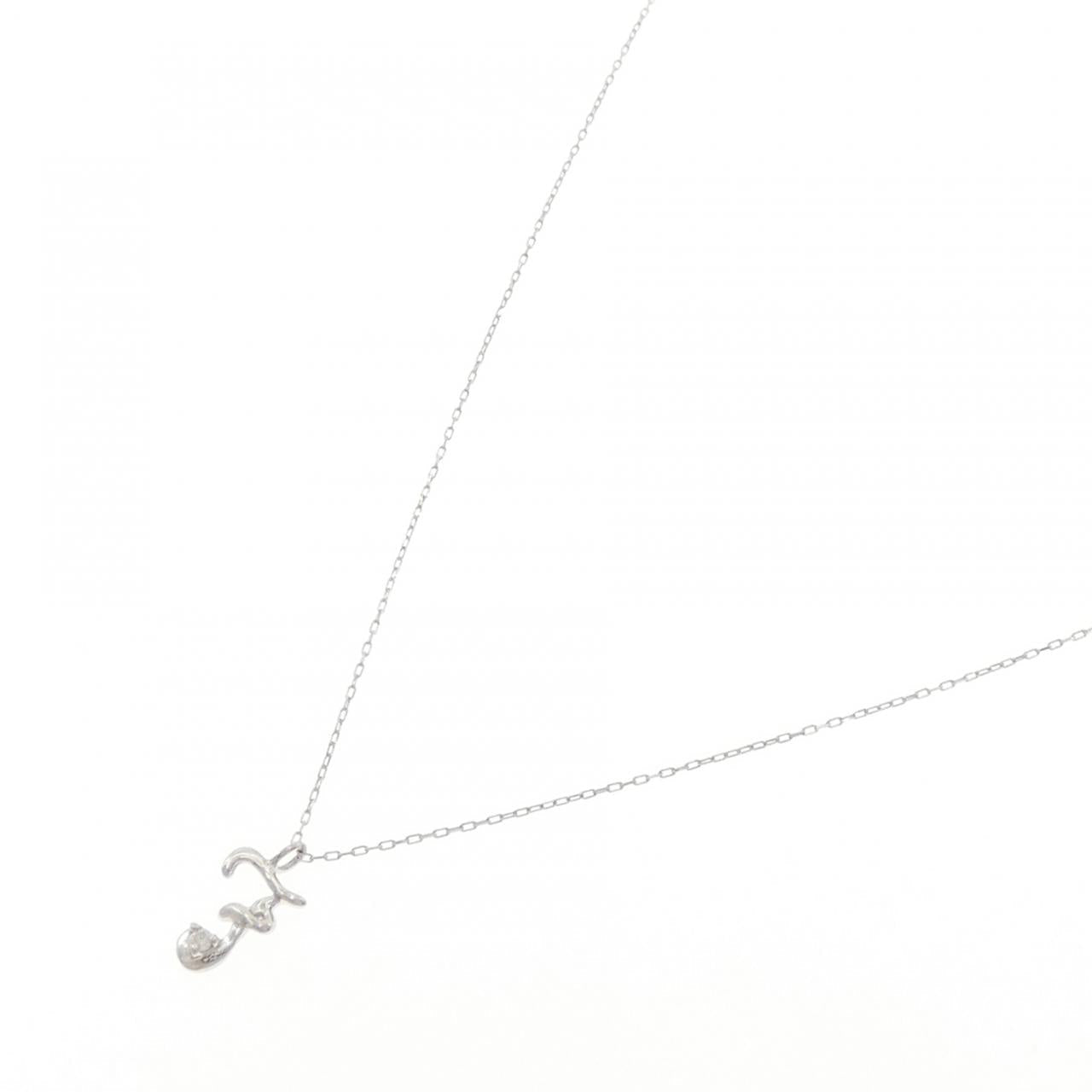 K10ホワイトゴールドイニシャルFダイヤモンドネックレス