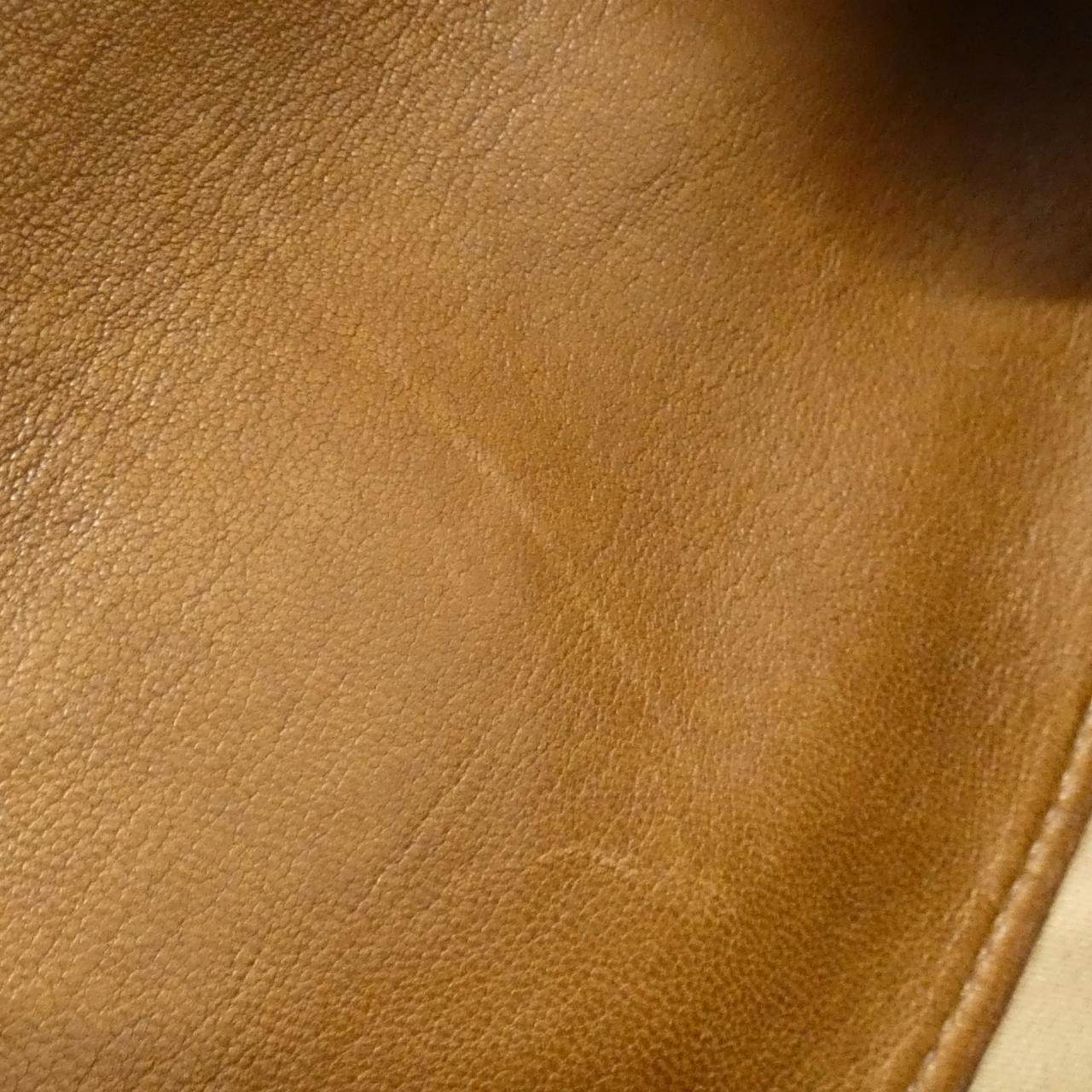 エルメス トワルアッシュ レザー ショルダーバッグ