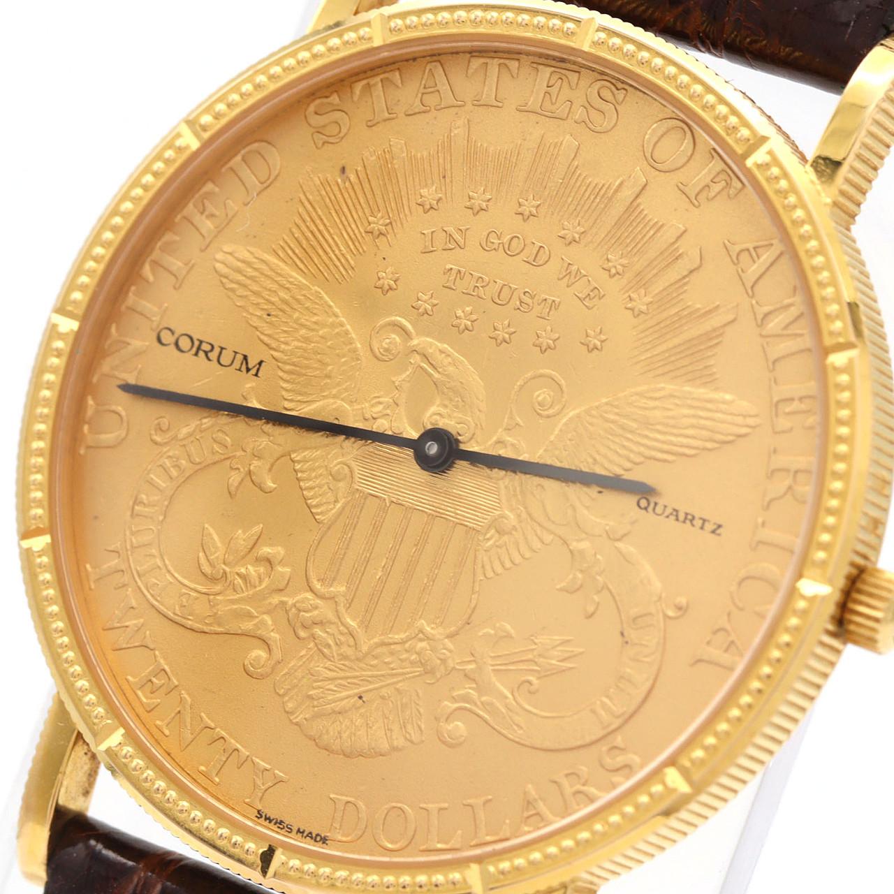 コルム コインウォッチ Au750 クォーツ腕時計