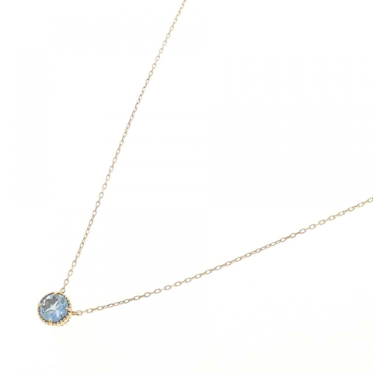 Au750アクアマリンダイヤモンドネックレス