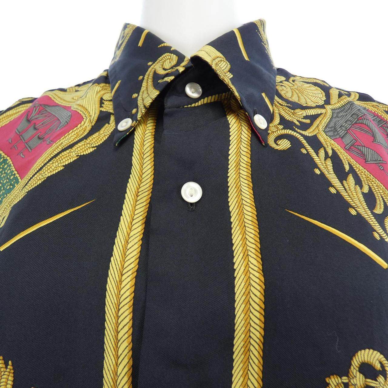 エルメス FLVCTVAT NEC MERGITVR シルクシャツ42