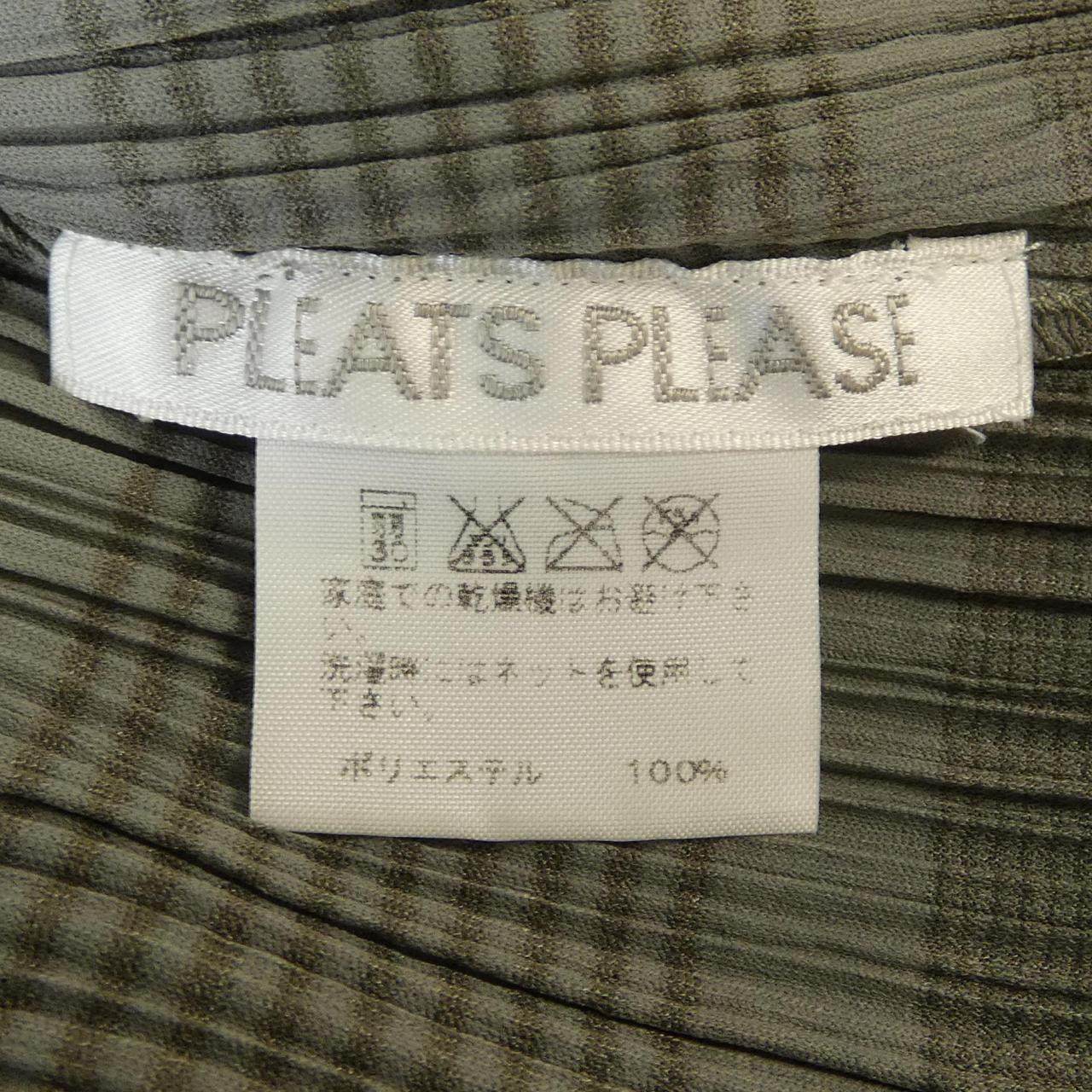 プリーツプリーズ チェックシフォンシャツ