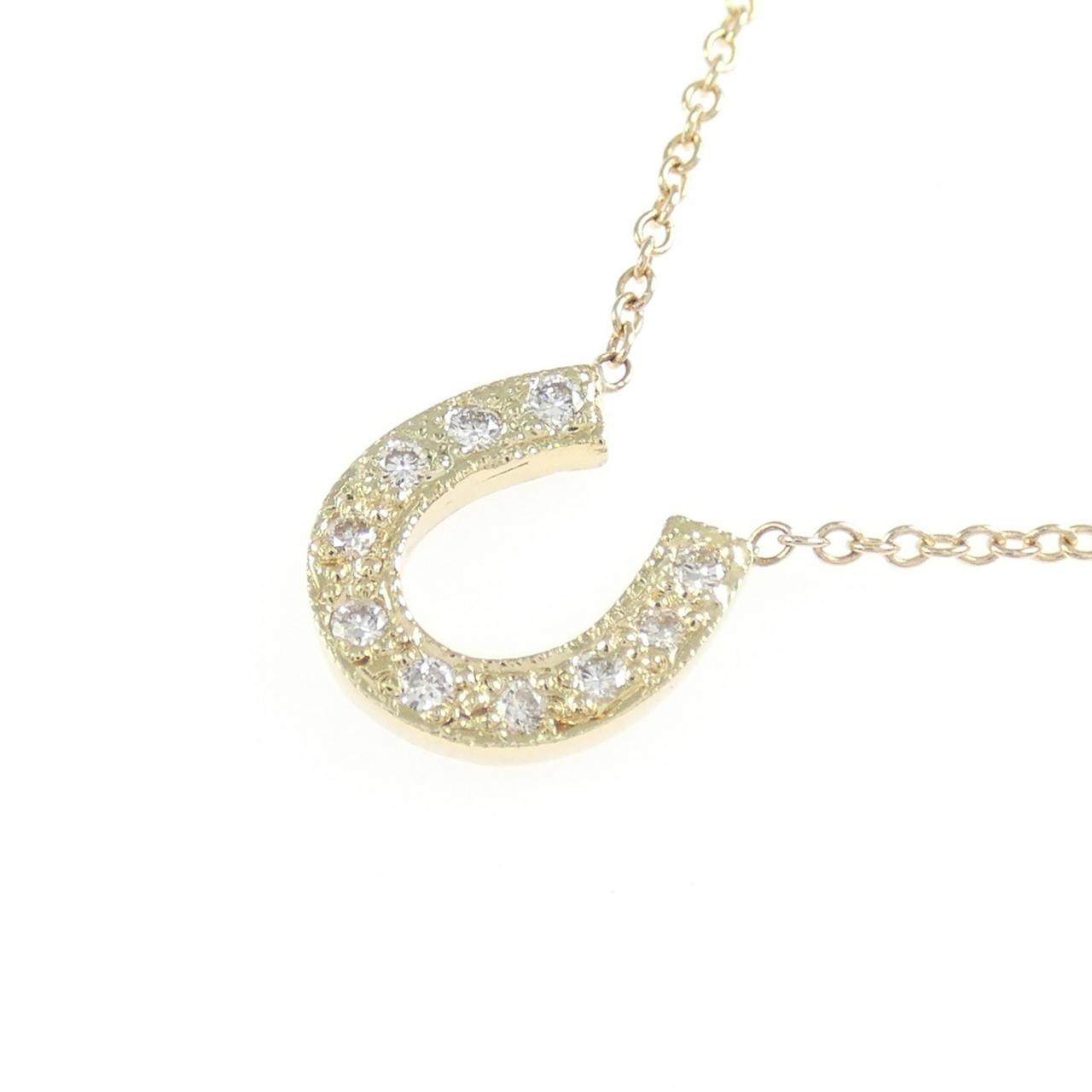 585YG Horseshoe Diamond Necklace