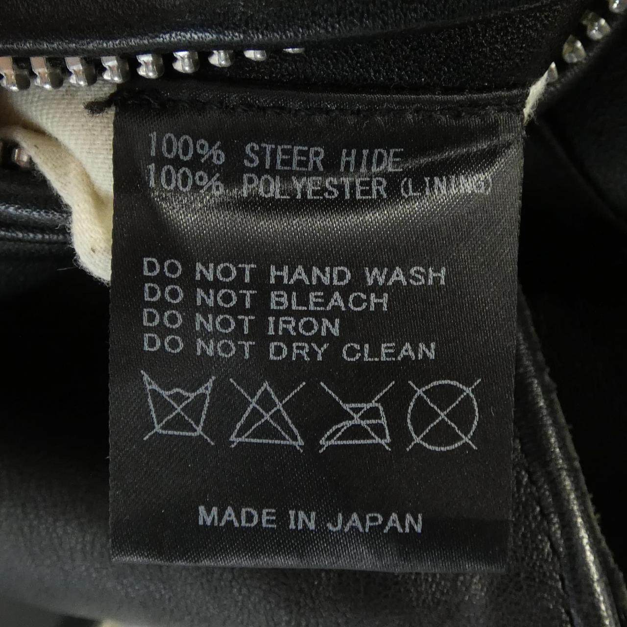 666レザー 牛革ライダースジャケット
