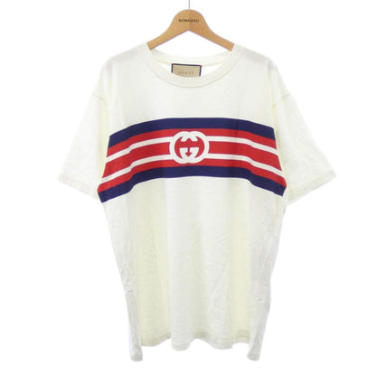 グッチ インターロッキングGストライププリント コットンTシャツ