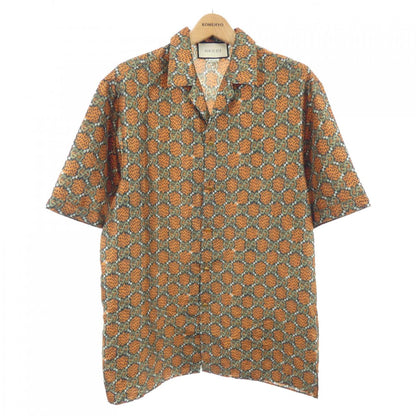 グッチ シルク半袖シャツ