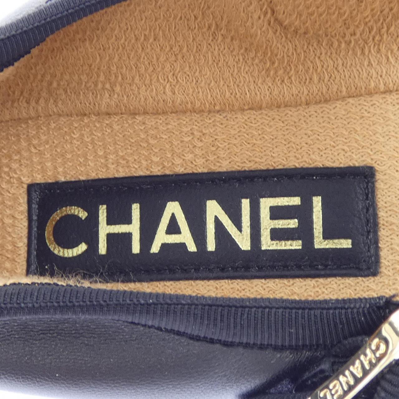 シャネル メリージェーン ラムスキン フラットシューズ