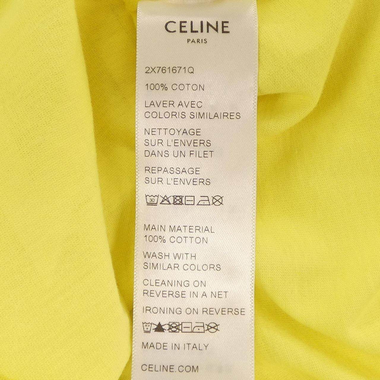 セリーヌ CELINEプリント コットンクロップドTシャツ
