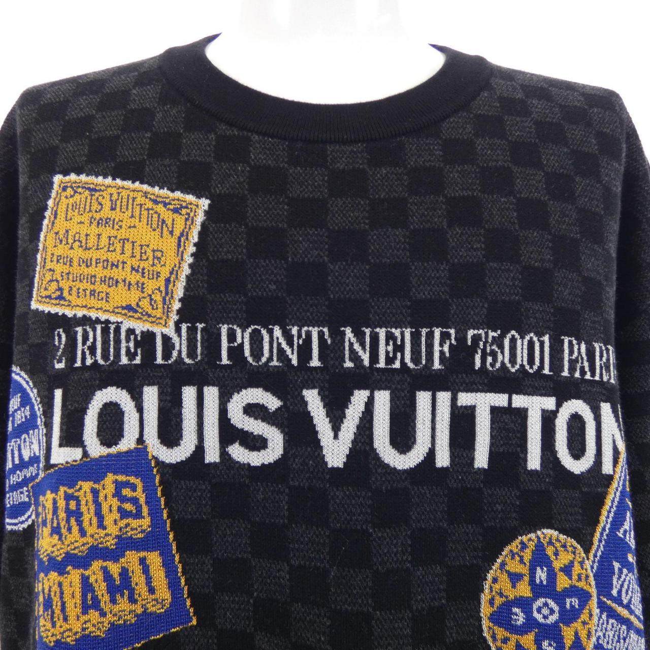 ルイヴィトン ダミエ シグネチャークルーネック ニットTシャツ