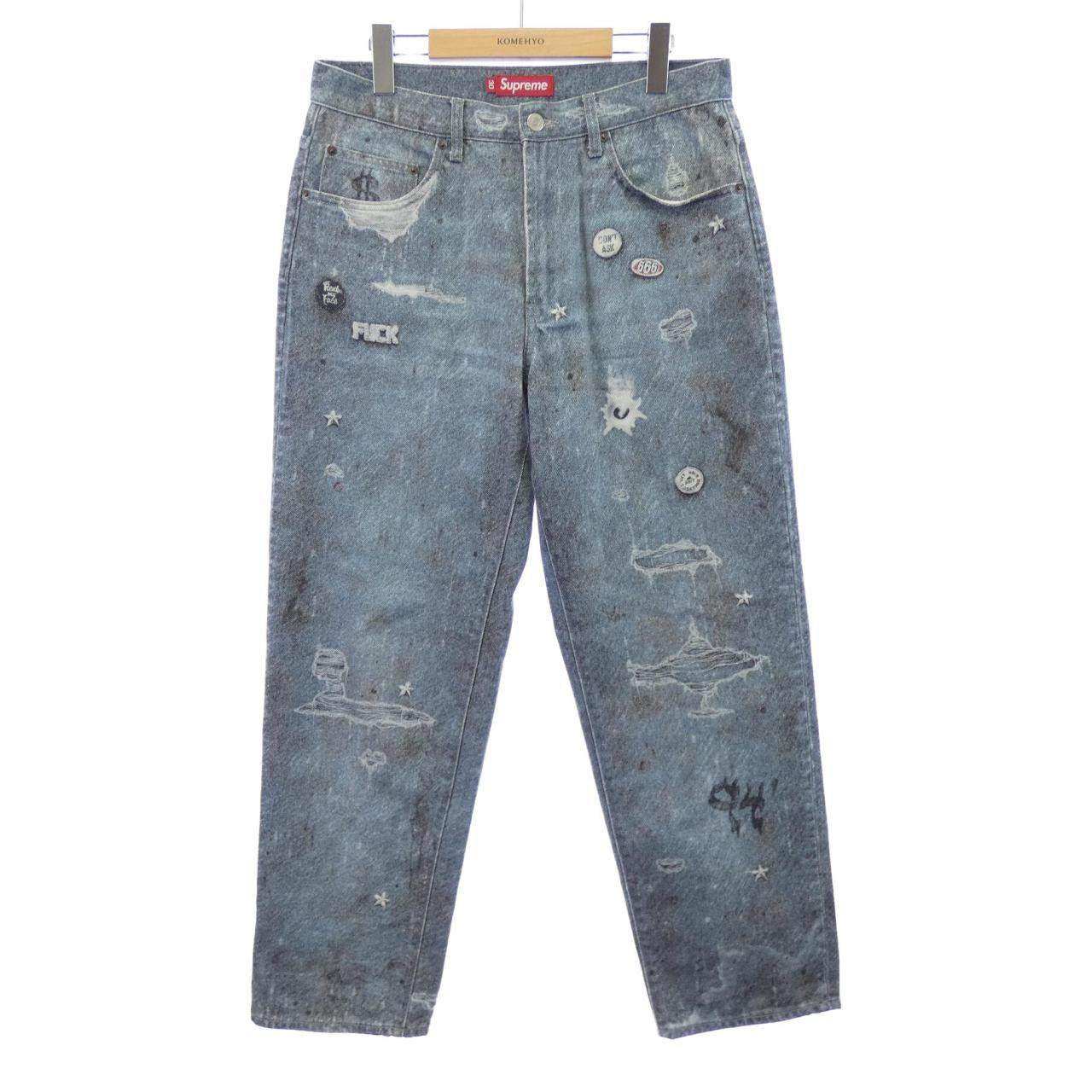 シュプリーム Trompe L'oeil Loose ジーンズ