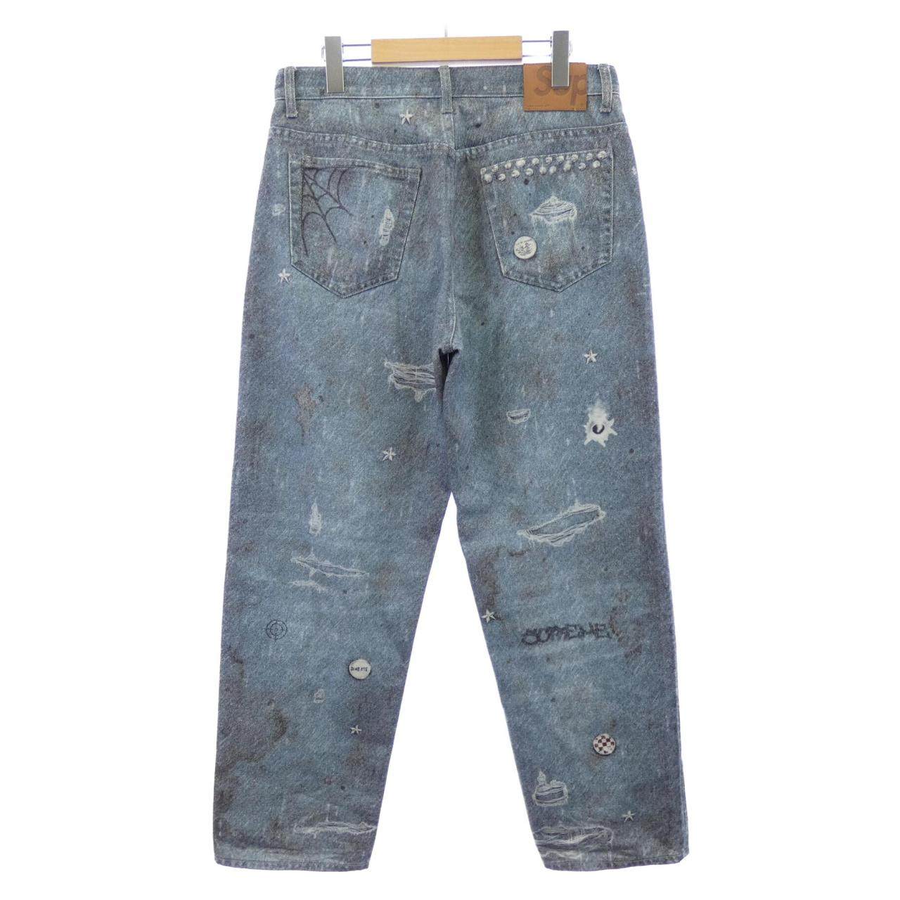 シュプリーム Trompe L'oeil Loose ジーンズ